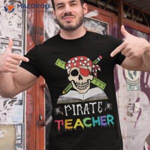 pirate teacher funny halloween skull adult gift shirt tshirt 1
