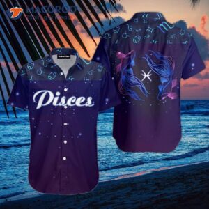 Pisces Horoscope Zodiac Descendants Blue Hawaiian Shirts