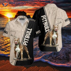 Pitbull Dog Black And Grey Hawaiian Shirts