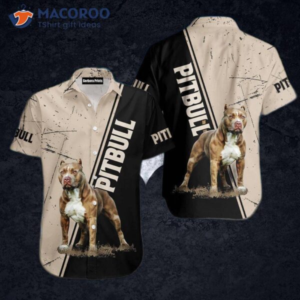 Pitbull Dog Black And Grey Hawaiian Shirts