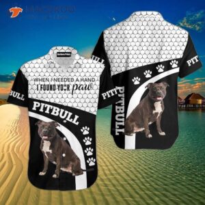 Pitbull Dog Black And White Hawaiian Shirts