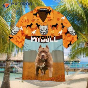 Pitbull Orange Tropical Hawaiian Shirts