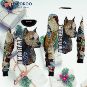 Pitbull Patchwork Seamless Ugly Christmas Sweater