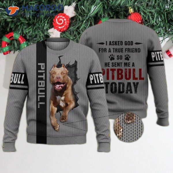 Pitbull Ugly Christmas Sweater