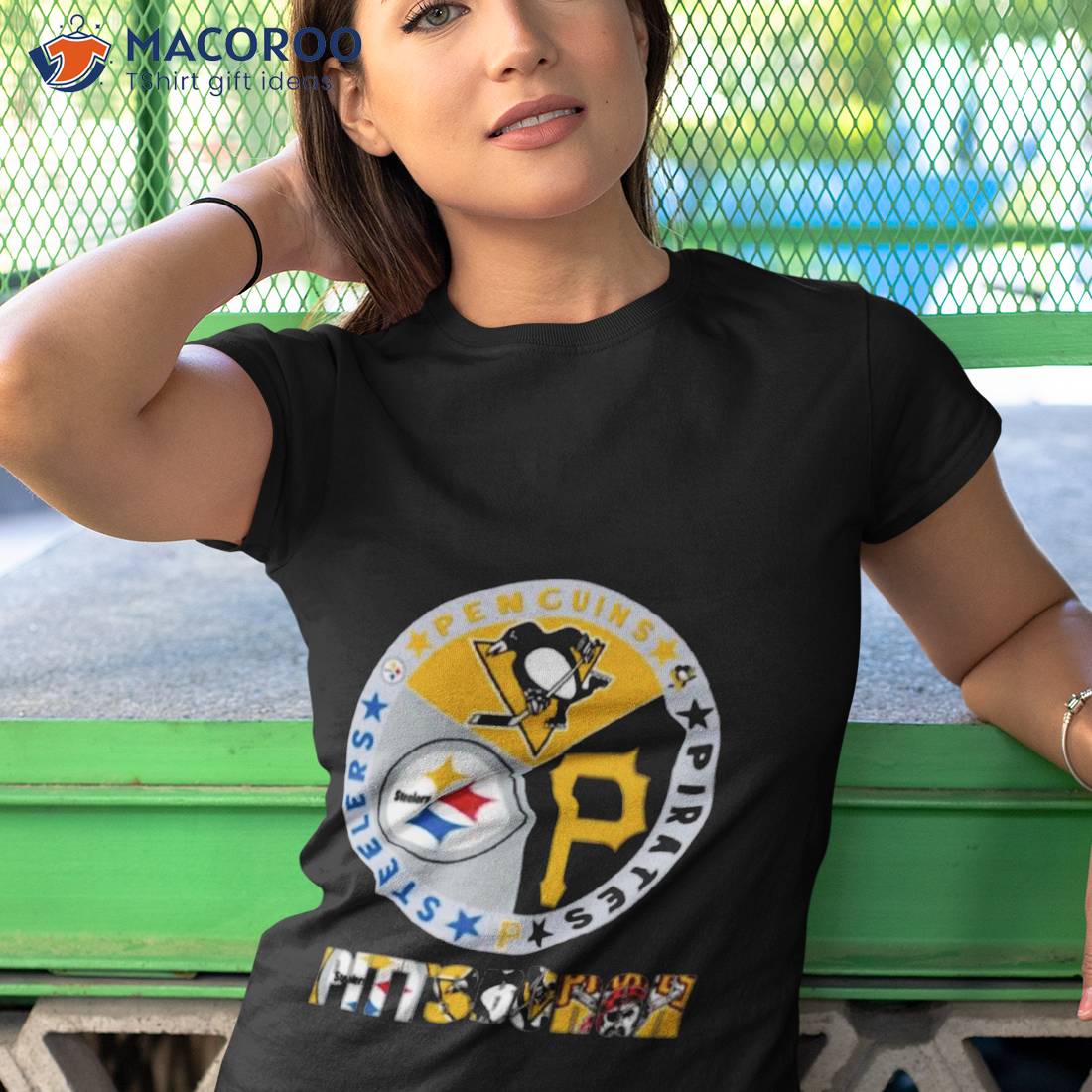 SALE!!! Pittsburgh Pirates 2023 City Connect Large Logo T-Shirt Gift Fan  S-3XL