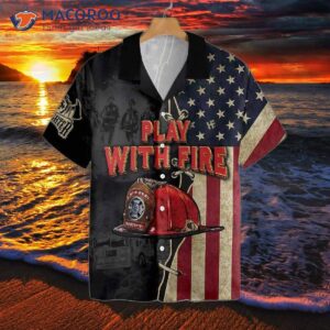 Play With Fire Firefighter Unisex Black Hawaiian Shirt