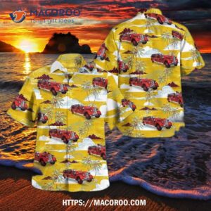 Plymouth, Massachusetts, Plymouth Fire Department 1940 Seagrave 65′ Aerial Ladder Truck Hawaiian Shirt