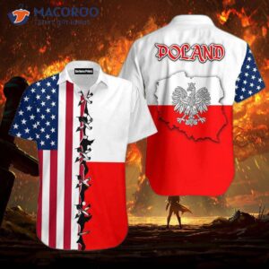 Polish Flag White Hawaiian Shirts