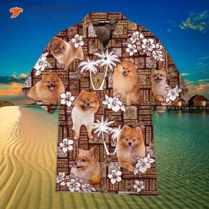 pomeranian tropical dog lover hawaiian shirt 0
