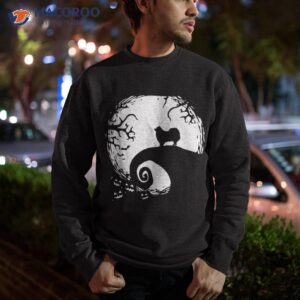 pomeranian with moon halloween shirt sweatshirt