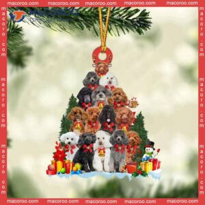 Poodle Dog-shaped Custom Acrylic Christmas Tree Ornament