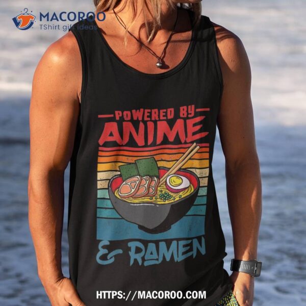 Powered By Anime & Ra Love Noodles Kids Shirt