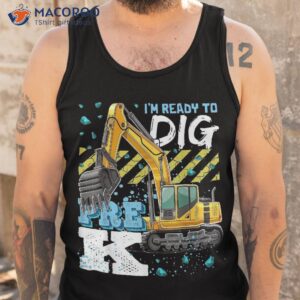 pre k excavator construction back to school boys gift shirt tank top