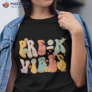 Pre K Vibes Retro Groovy Preschool Teacher Back To School Shirt