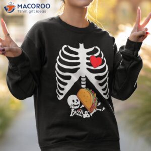 pregnancy announcet halloween skeleton baby tacos xray shirt sweatshirt 2