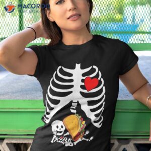 Pregnancy Announcet Halloween Skeleton Baby Tacos Xray Shirt