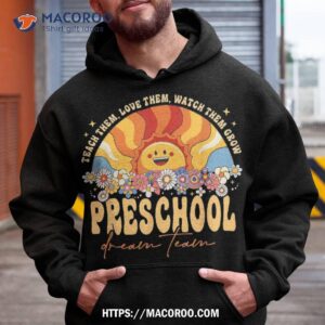 preschool dream team retro groovy rainbow sun for teachers shirt hoodie