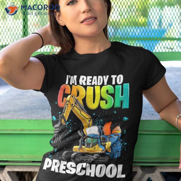 Preschool Excavator Construction Back To School Shirt Boys