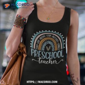 preschool teacher leopard boho rainbow back to school teach shirt tank top 4