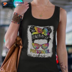 preschool vibes messy hair bun girl back to school tees shirt tank top 4