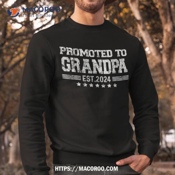 Promoted To Grandpa 2024 Soon Be Popi Funny New Dad Shirt