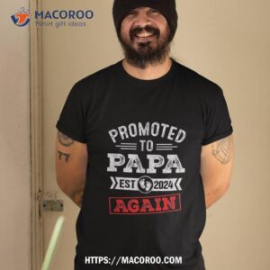 Promoted To Papa Again 2024 Pregnancy Announcet Shirt