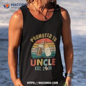 promoted to uncle est 2024 vintage new fathers day shirt tank top