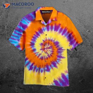Psychedelic Tie-dye Orange Hawaiian Shirts