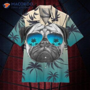 pug dog summer vibe hawaiian shirt 0