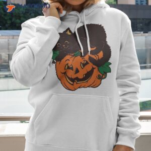 pumpkin and black cat halloween vintage costume shirt hoodie