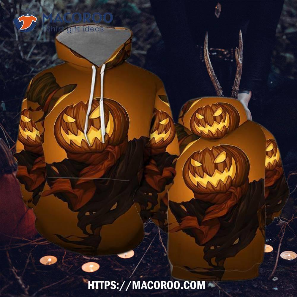 Pumpkin Face Halloween All Over Print 3D Hoodie