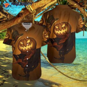 Pumpkin-face Halloween Brown Hawaiian Shirts