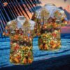 Pumpkin-printed, Halloween-themed, Colorful Hawaiian Shirt