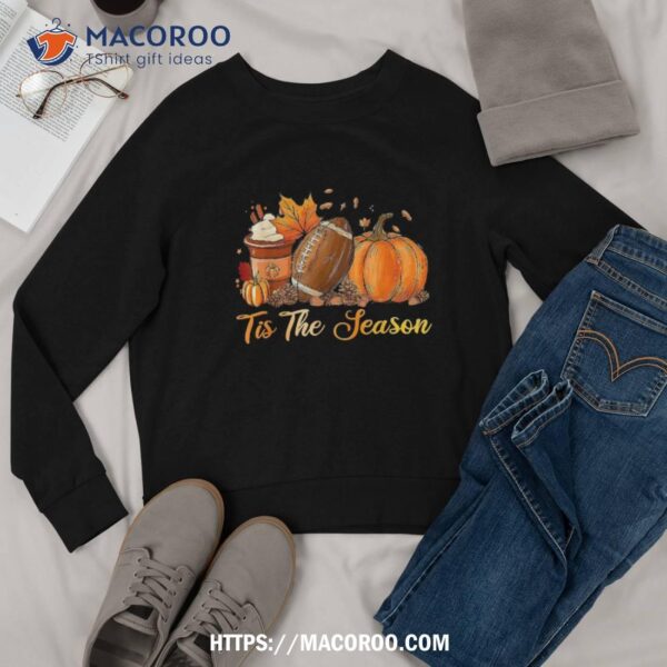 Pumpkin Spice Football Tis The Season Fall Thanksgiving Long Shirt, Unique Halloween Gifts