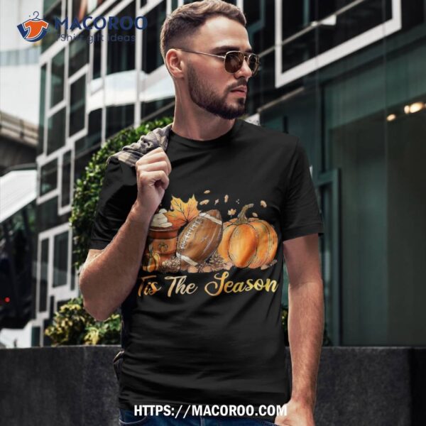 Pumpkin Spice Football Tis The Season Fall Thanksgiving Long Shirt, Unique Halloween Gifts