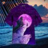 Purple Moon Wolf Dogs Hawaiian Shirts