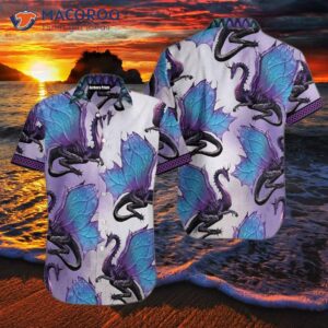 Purple Ombre Dragon Blue Hawaiian Shirts