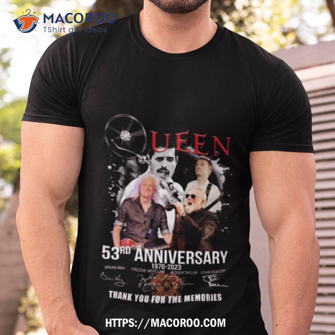 Queen 53rd Anniversary 1970 – 2023 Thank You For The Memories Signatures Shirt Queen 53rd Anniversary 1970 – 2023 Thank You For The Memories Signatures Shirt