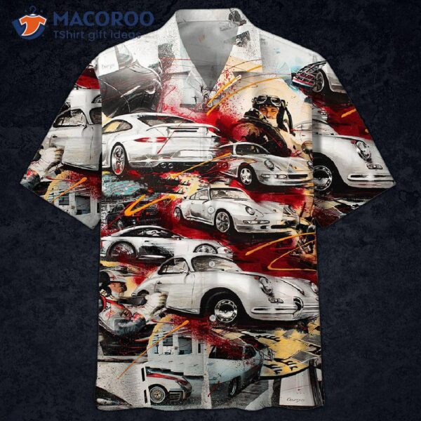 Racing-car-print Hawaiian Shirts