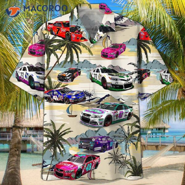 Racing Car-printed Hawaiian Shirts