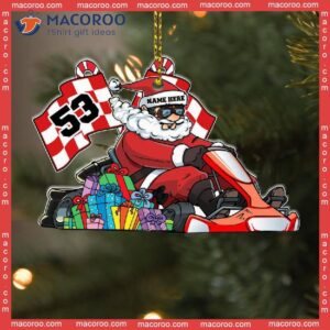 Racing Santa Custom-shaped Name Christmas Acrylic Ornament