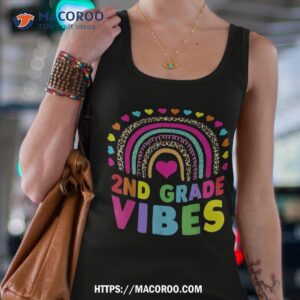 rainbow back to school 2nd grade vibes teacher kids shirt tank top 4