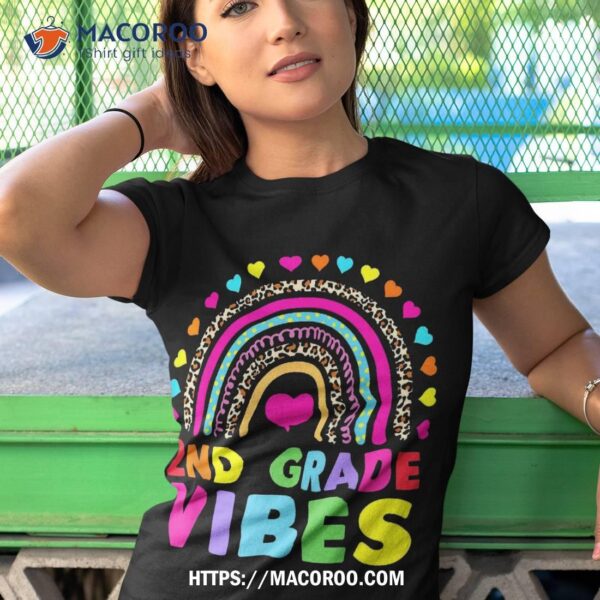 Rainbow Back To School 2nd Grade Vibes Teacher Kids Shirt