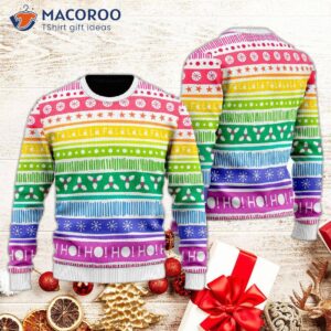 Rainbow-colored Ugly Christmas Sweater Pattern