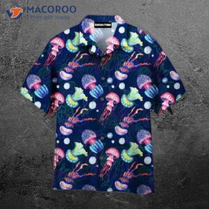 Rainbow-jellyfish-patterned Hawaiian Shirts