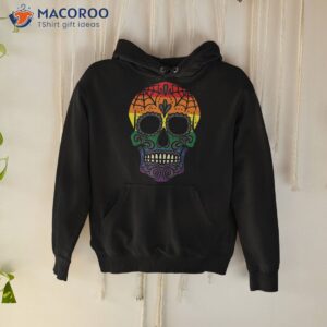 Rainbow Sugar Skull Mexican Day Of Dead Gay Lgbt Halloween Shirt