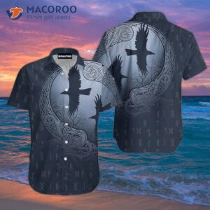 Raven And Odin’s Eye Blue-grey Hawaiian Shirts