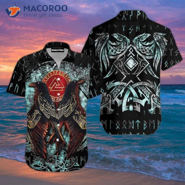 Raven Moon Tattoo Black Hawaiian Shirts