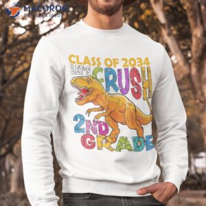 ready crush 2nd grade dinosaur hello back to school kid boy shirt sweatshirt