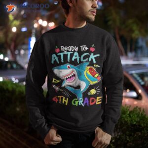 ready to attack 4th grade boy back school sea animal shirt sweatshirt